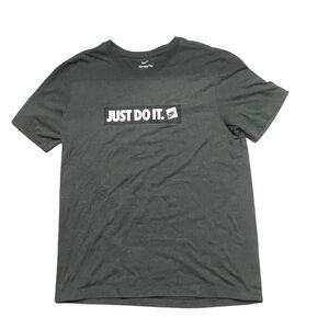 Nike Men's Charcoal Tee with 'Just Do It' Slogan